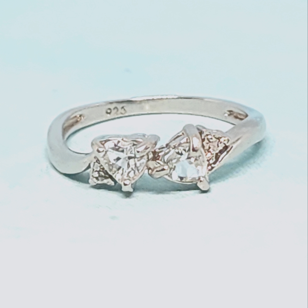 Aquamarines and Diamonds in Sterling Ring
